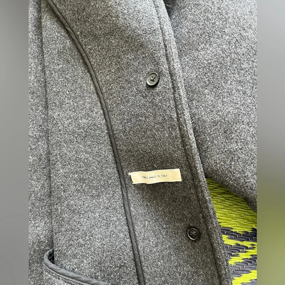 Aritzia Wilfred Dark Gray Wool & Cashmere High Collar Kimono Sleeves Coat Medium - Picture 14 of 16